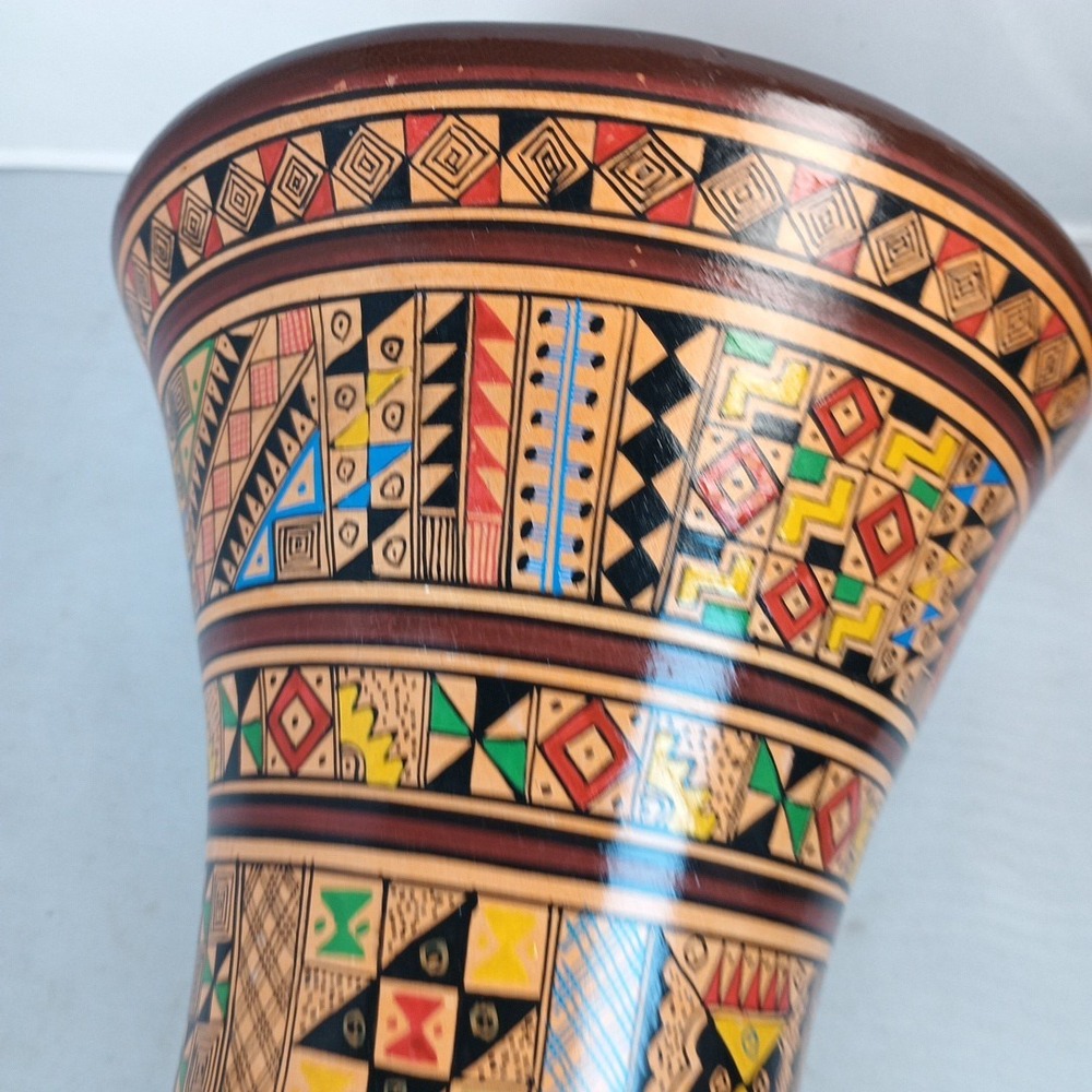 Peruvian Pottery Hand Painted Pot Vase Peru Culturas Cusco 9" 3 lbs - Picture 8 of 10